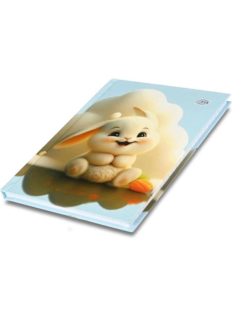 FIS® Hard Cover Notebook, Size A5(148x210mm), 96 Sheets, 192 Pages, Single Ruled, Packet of 5 Pieces, Rabbit Design 1-FSNBHCA596-RAB1 - Image 2